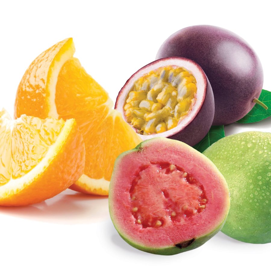 orange passionfruit guava fruits