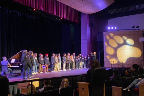 Singers share their culture with the middle school during a special assembly on Monday, Feb. 27.