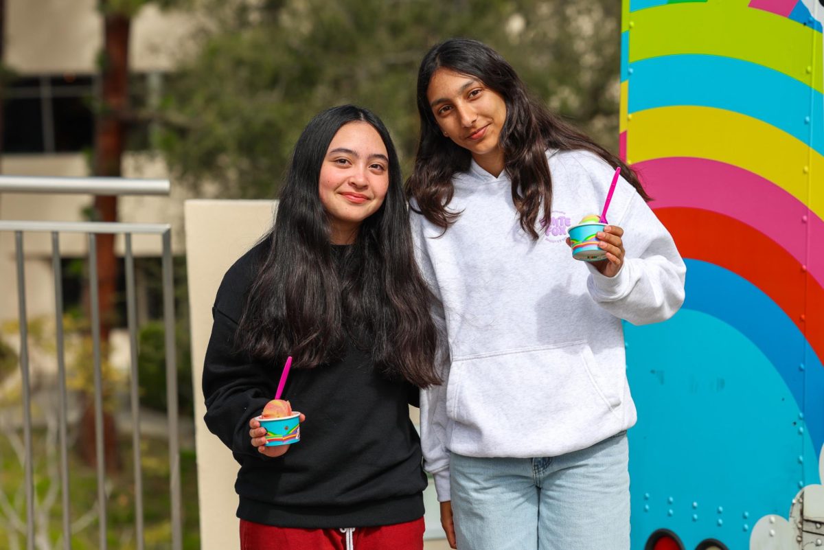 Students enjoy Happy Ice treats. 