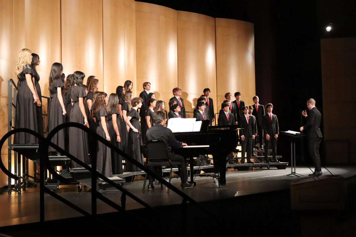 The most advanced choir Madrigals singing their second piece titled Things that Never Die conducted by Mr. Keilbach.